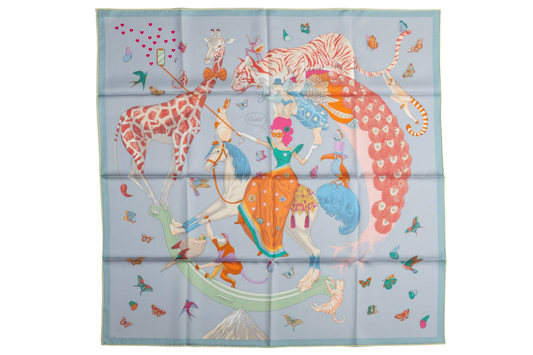 Hermès Story New Gray- Celeste Scarf