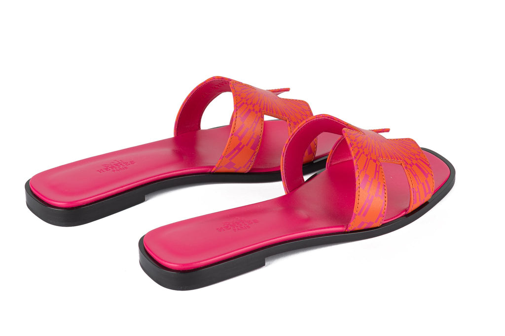 Hermes BNIB Lim Ed Orange Oran Sandals