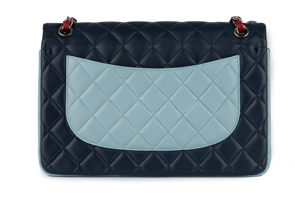 Chanel Tricolor Lamb Jumbo Double Flap