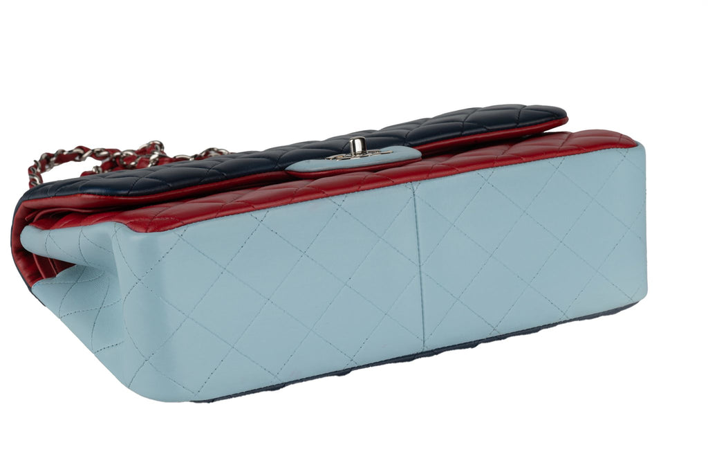 Chanel Tricolor Lamb Jumbo Double Flap