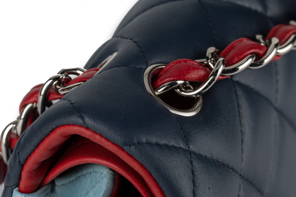 Chanel Tricolor Lamb Jumbo Double Flap