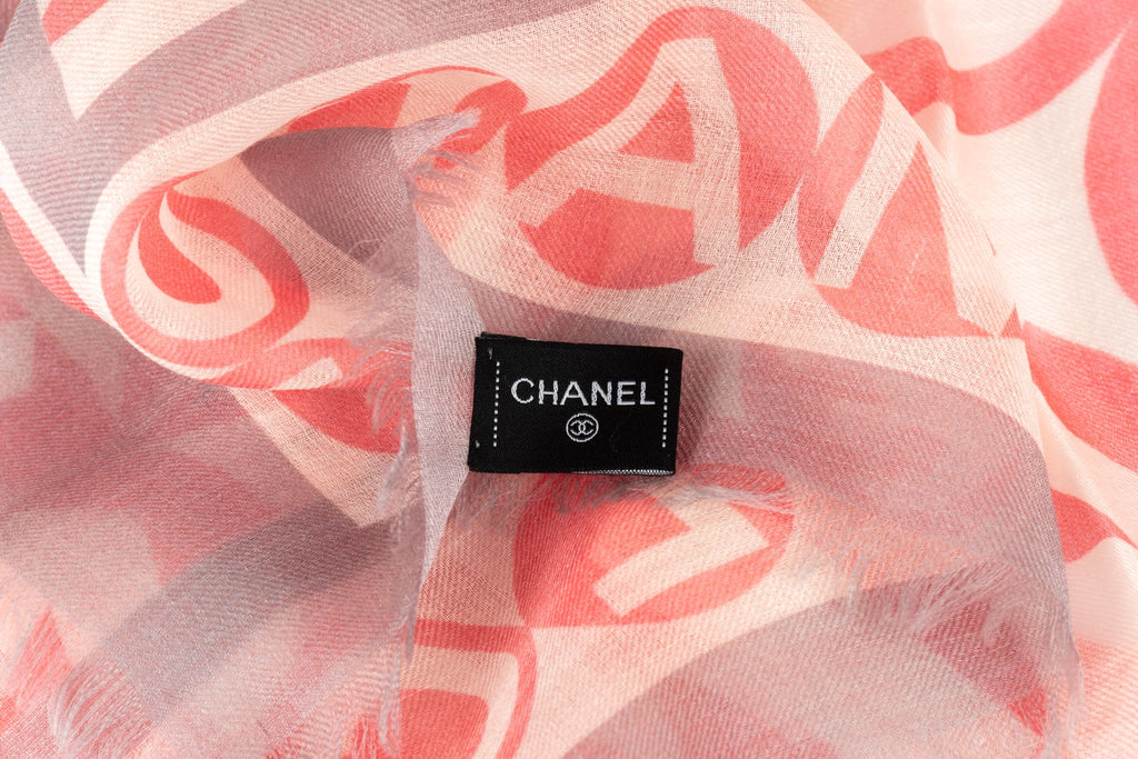 Chanel New Pink Grey Cashmere Shawl