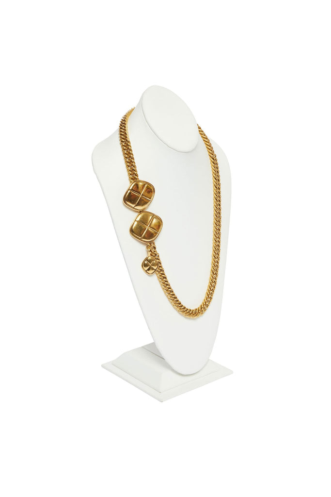 Chanel 80s Necklace/Belt Quilted Gold