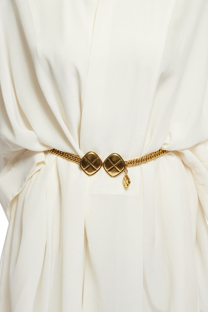 Chanel 80s Necklace/Belt Quilted Gold
