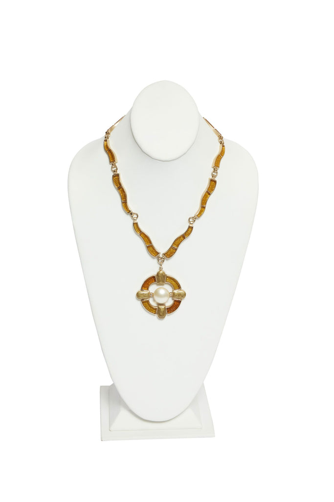 Chanel Maltese Cross Gripoix Necklace