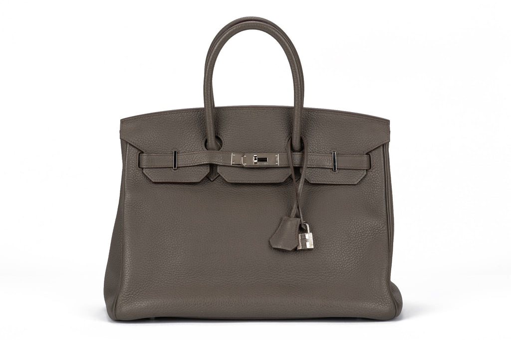 Hermès Birkin 35 Etain Clemence Leather