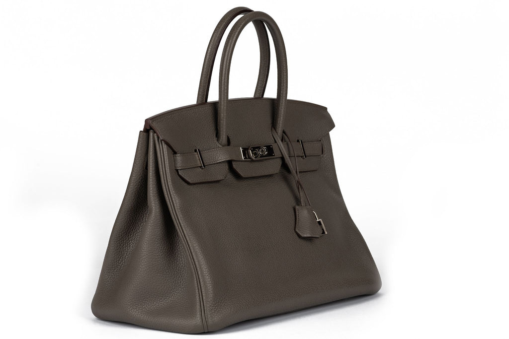 Hermès Birkin 35 Etain Clemence Leather