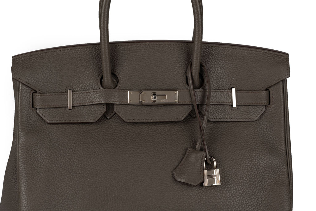 Hermès Birkin 35 Etain Clemence Leather