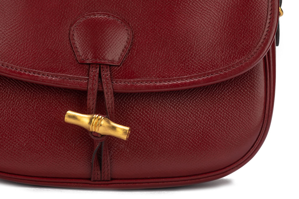 HERMÈS 1989 Sac DUFFLE Rouge H
