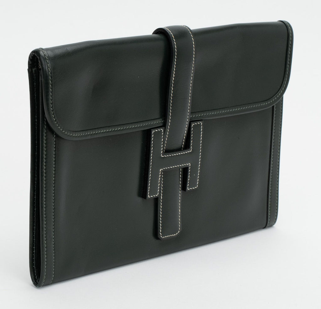 Hermès Jige Clutch Box Calf Green