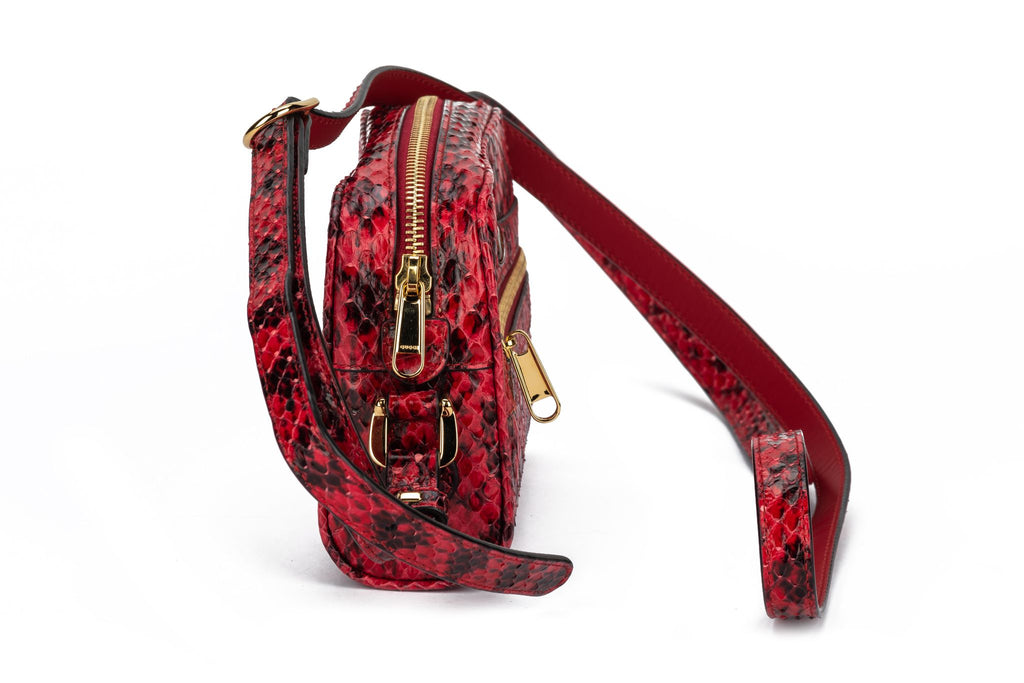 Gucci NIB Red Water snake Crossbody