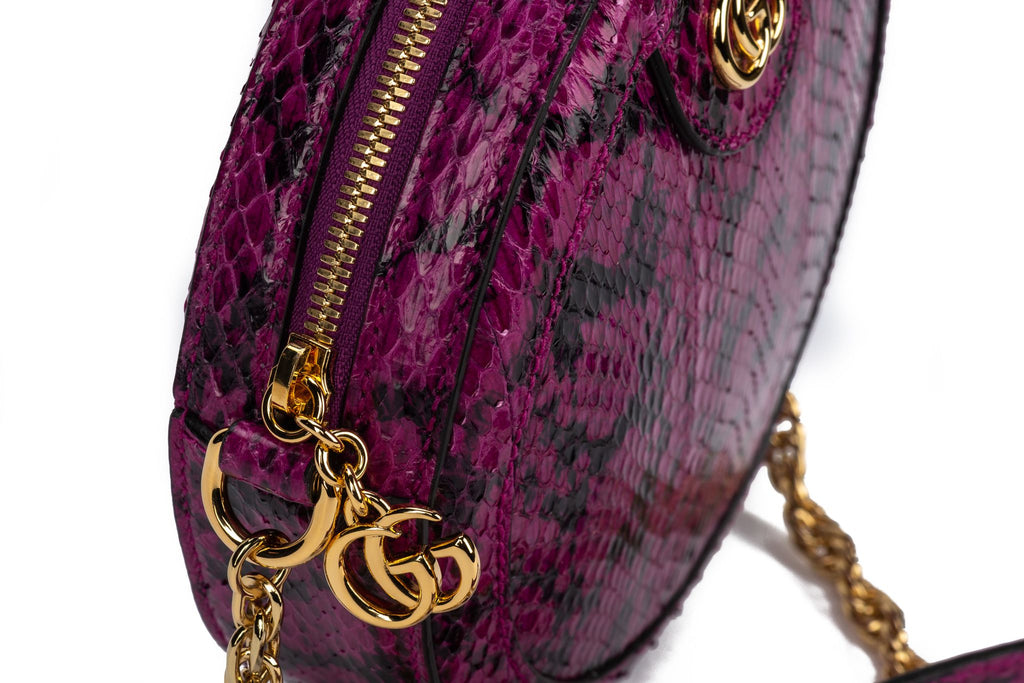 GUCCI Ophidia Watersnake Mini Round Bag