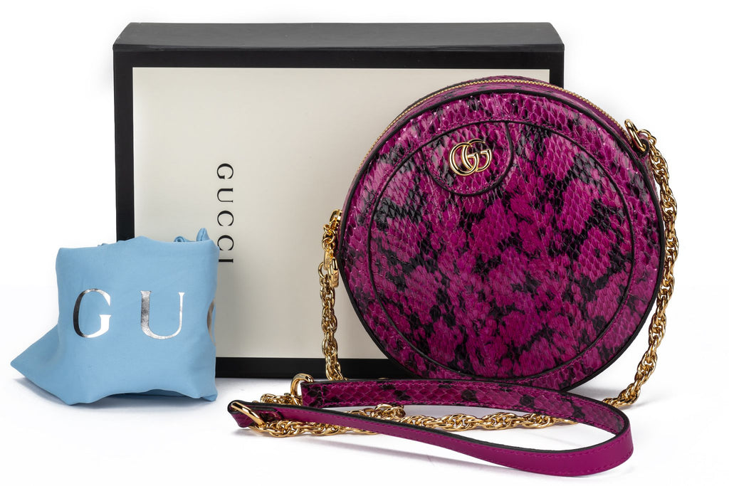 GUCCI Ophidia Watersnake Mini Round Bag