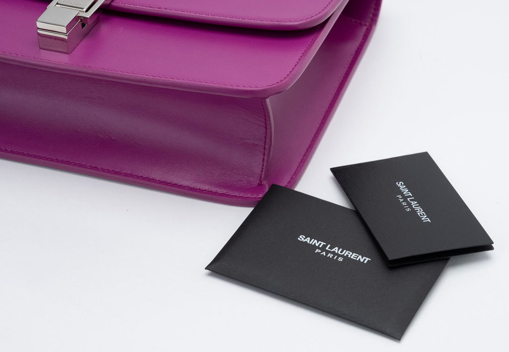 Ysl New Magenta Calfskin Shoulder Bag