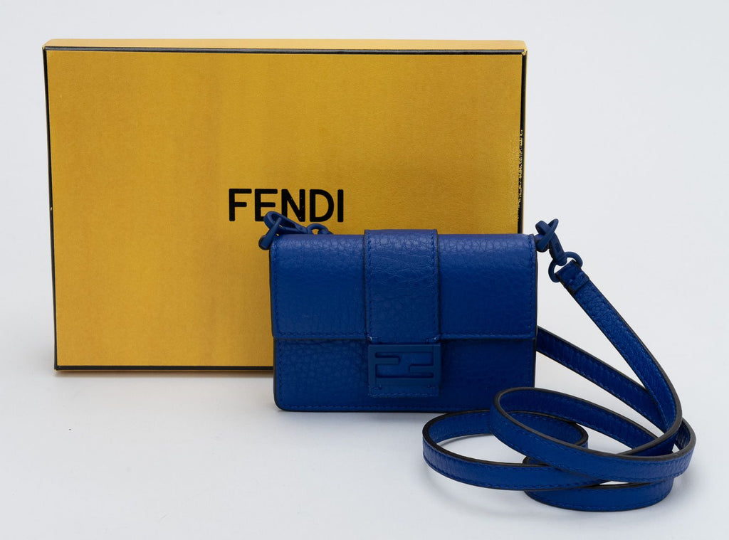 Fendi NIB Electric Blue Micro Baguette