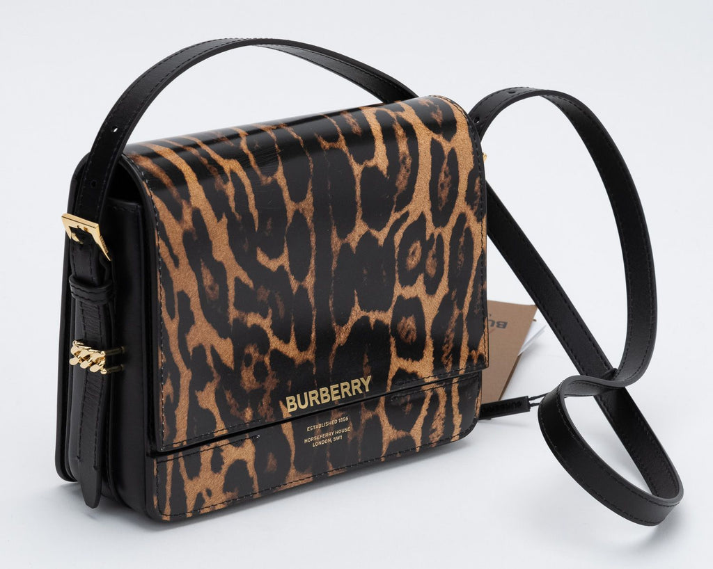 Burberry New Calfskin Black Cheetah Bag