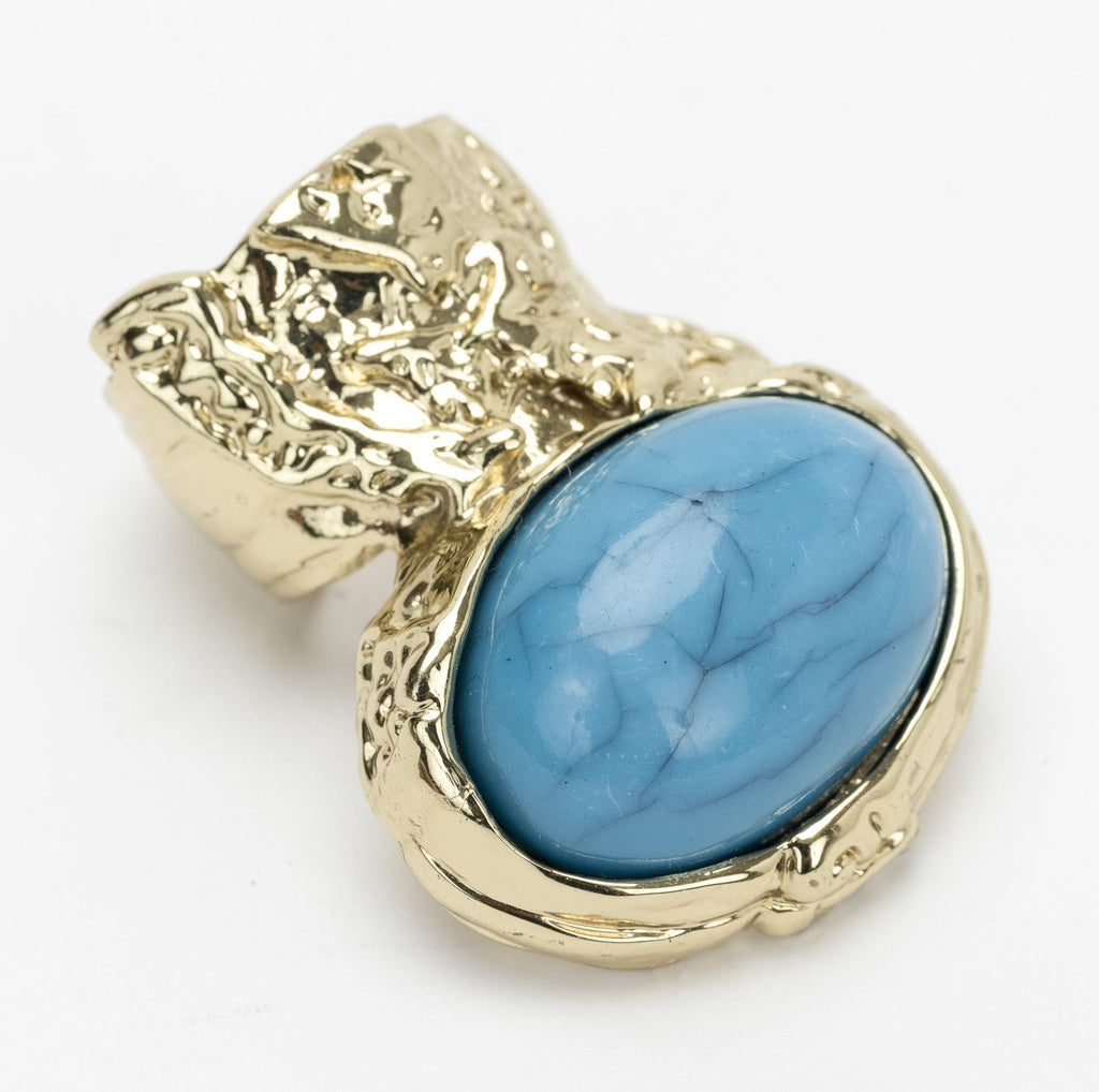 YSL Ring Gold Turquoise Light Gold