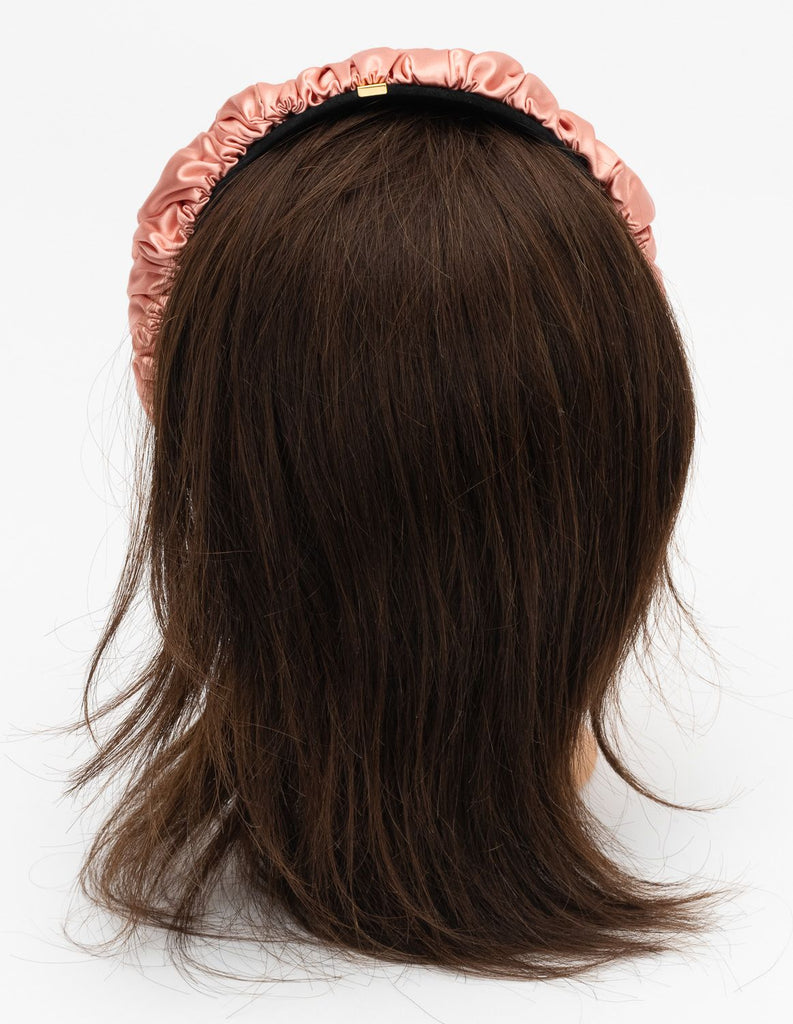 Fendi New Silk Rouched Hairband Rose