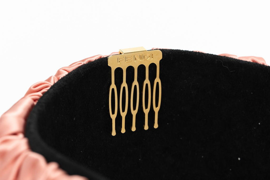 Fendi New Silk Rouched Hairband Rose