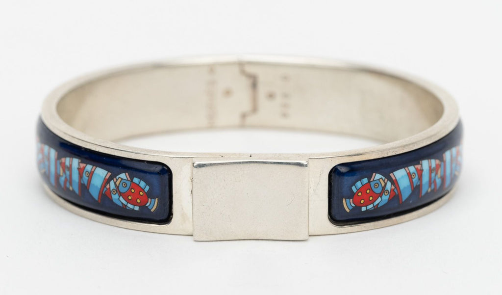 Hermes Fish Enamel Bracelet Sterling