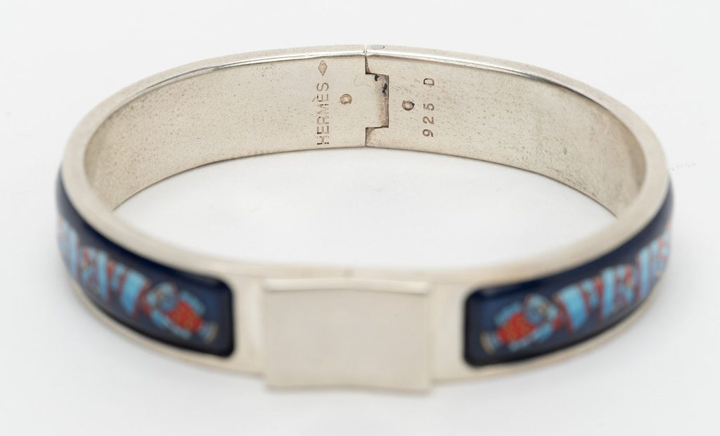 Hermes Fish Enamel Bracelet Sterling