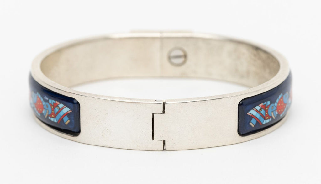 Hermes Fish Enamel Bracelet Sterling