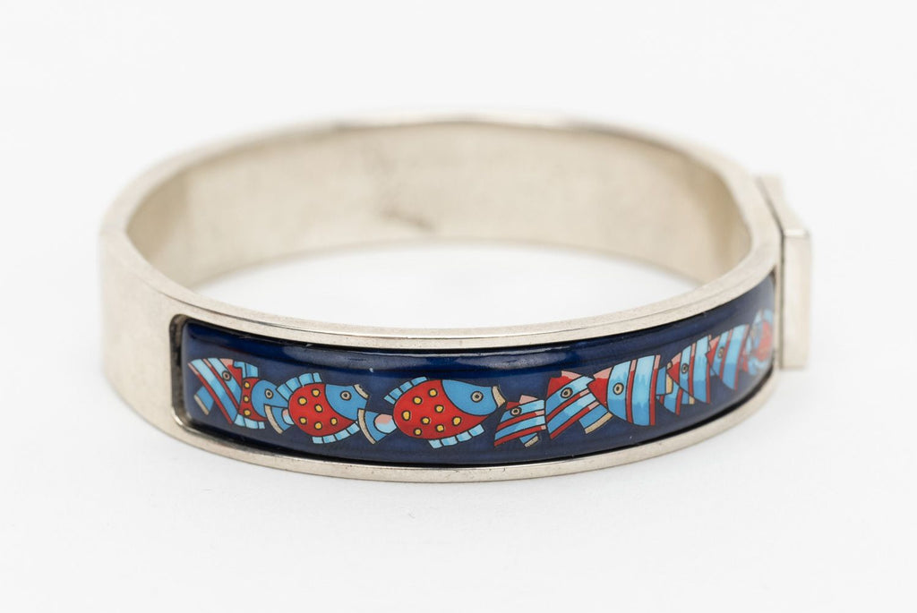 Hermes Fish Enamel Bracelet Sterling