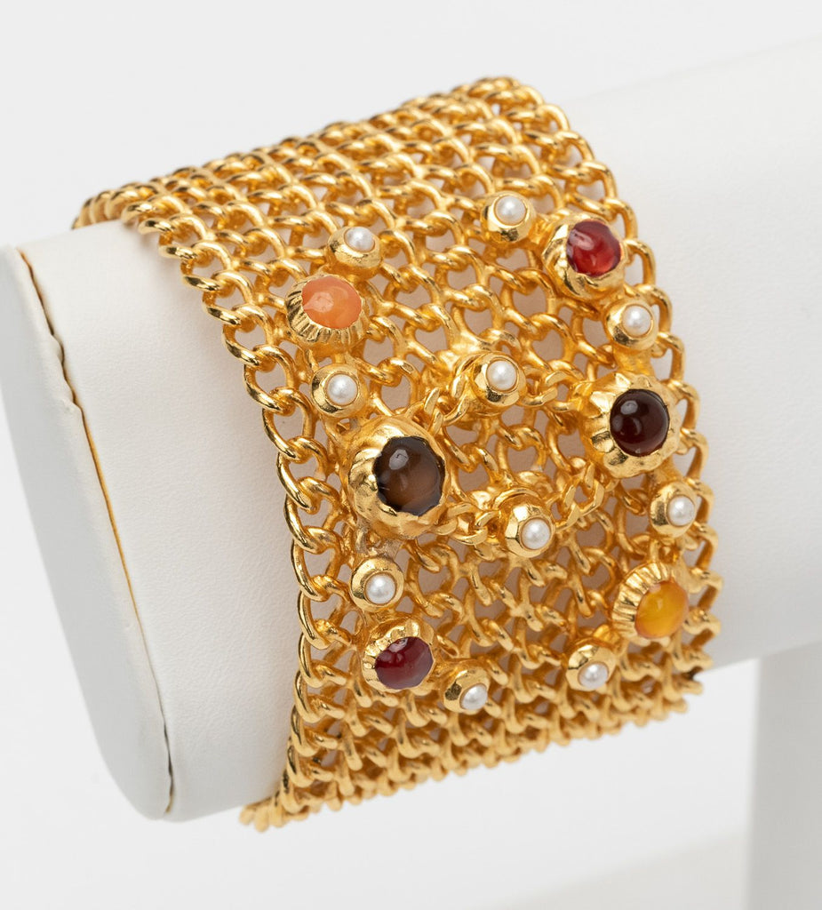 Chanel Gold Tone "Chain" Cuff