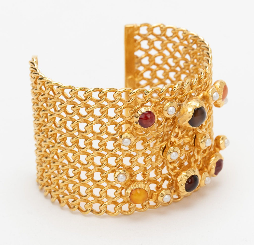 Chanel Gold Tone "Chain" Cuff