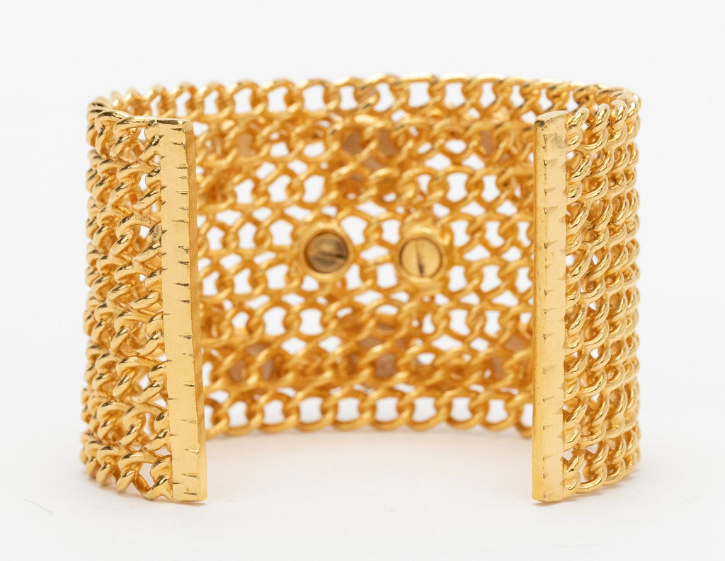 Chanel Gold Tone "Chain" Cuff