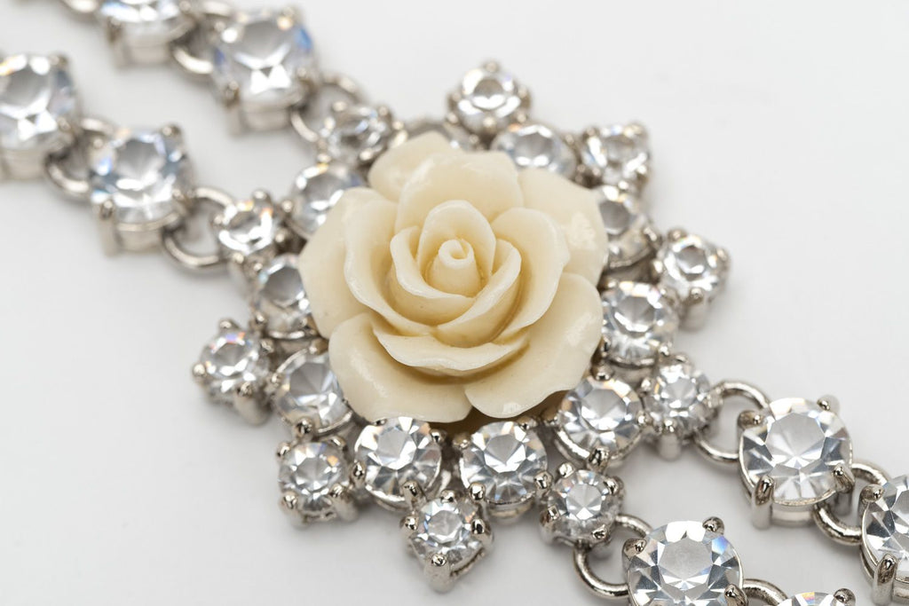Prada Cream & Swarovski Crystal Bracelet
