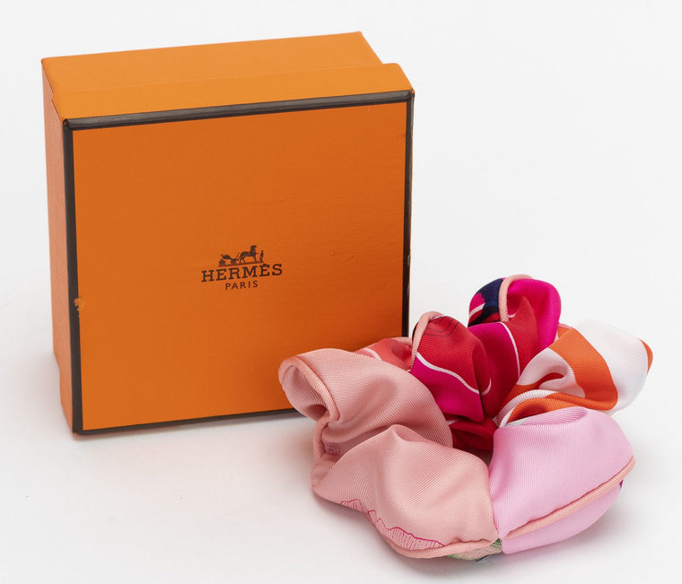 Hermes Fuchsia/Pink Silk Scrunchie BNIB