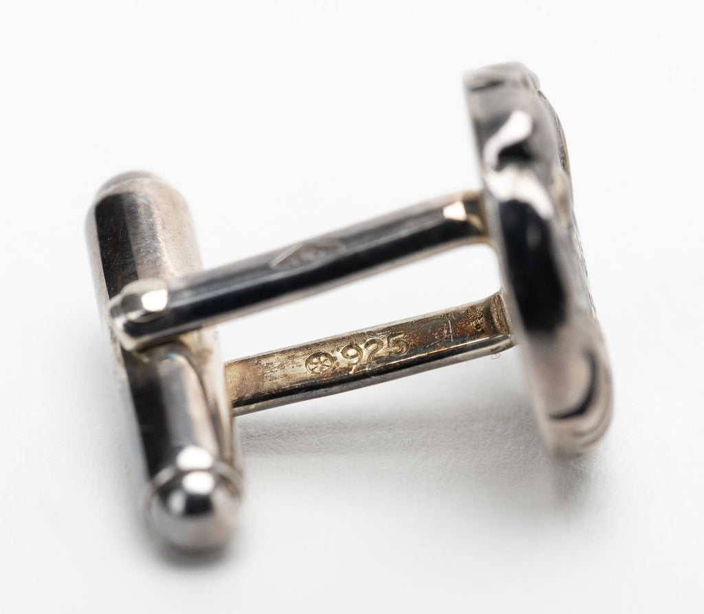 Chanel Sterling Logo Crest Cufflinks