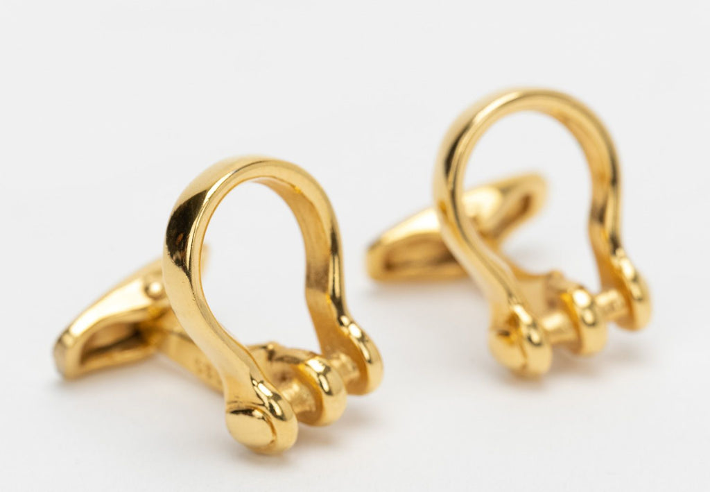 Celine Gold Plated Cufflinks Horse Bit