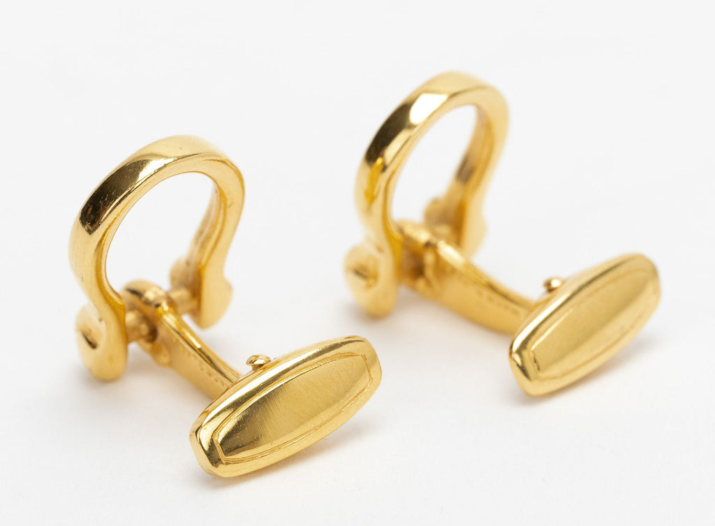 Celine Gold Plated Cufflinks Horse Bit