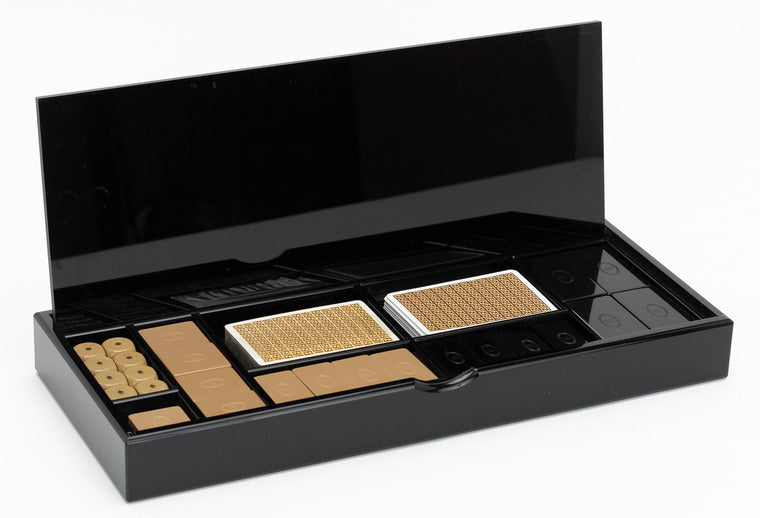 Fendi Vintage Black Lucite Poker Set