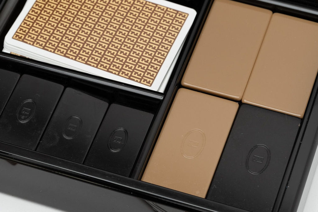 Fendi Vintage Black Lucite Poker Set