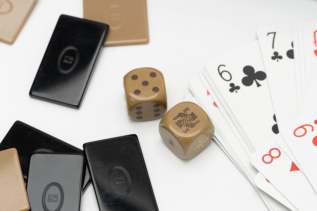 Fendi Vintage Black Lucite Poker Set