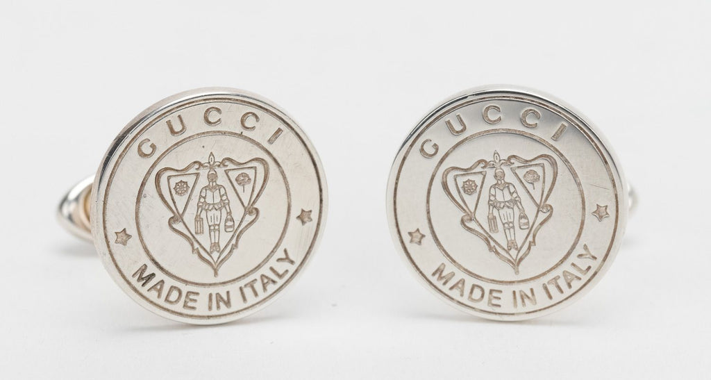 Gucci Sterling Silver  Crest Cufflinks