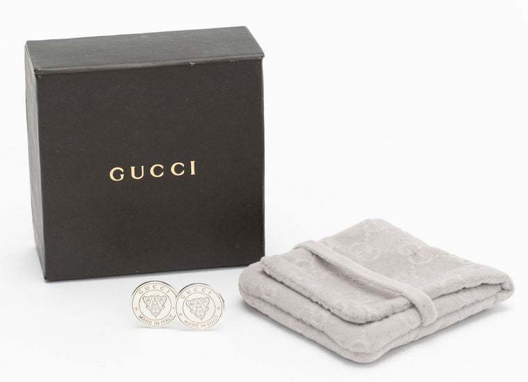 Gucci Sterling Silver  Crest Cufflinks