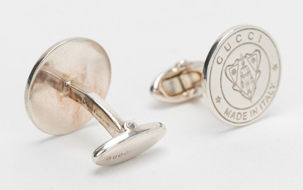 Gucci Sterling Silver  Crest Cufflinks