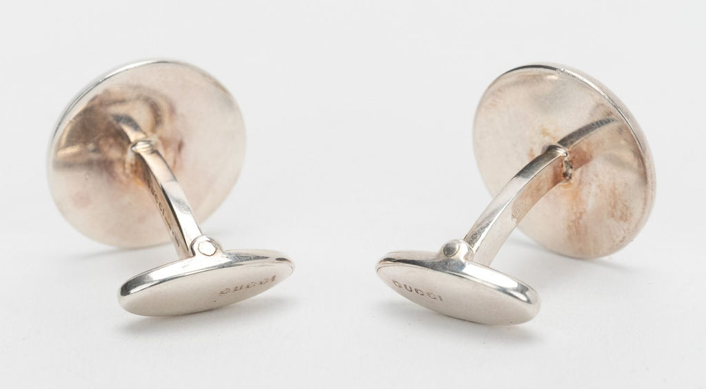 Gucci Sterling Silver  Crest Cufflinks