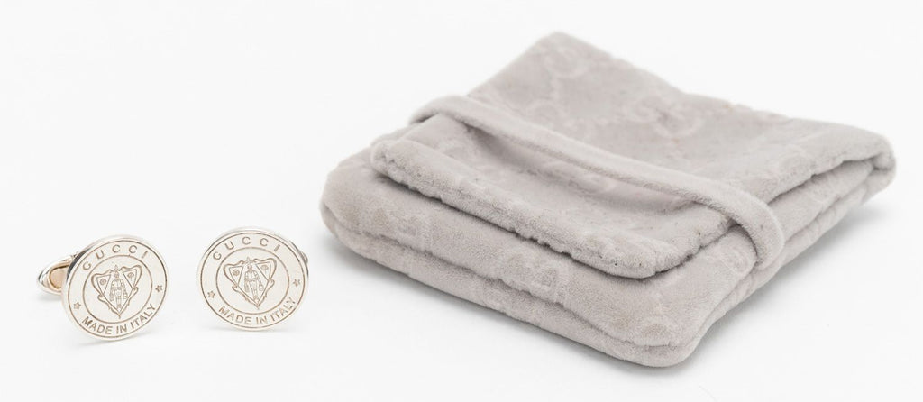 Gucci Sterling Silver  Crest Cufflinks