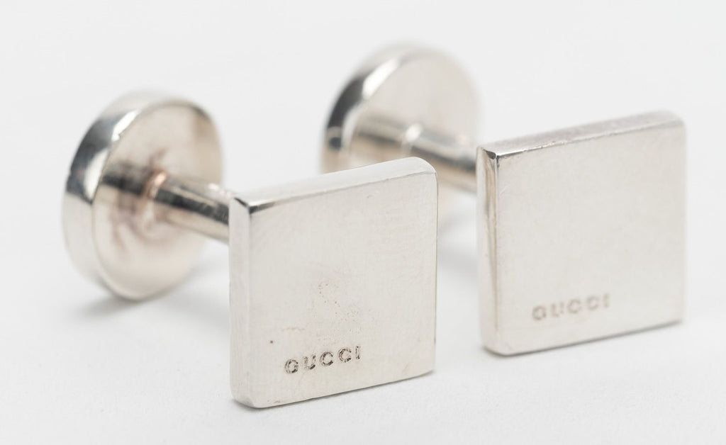 Gucci Sterling Silver Square Cufflinks