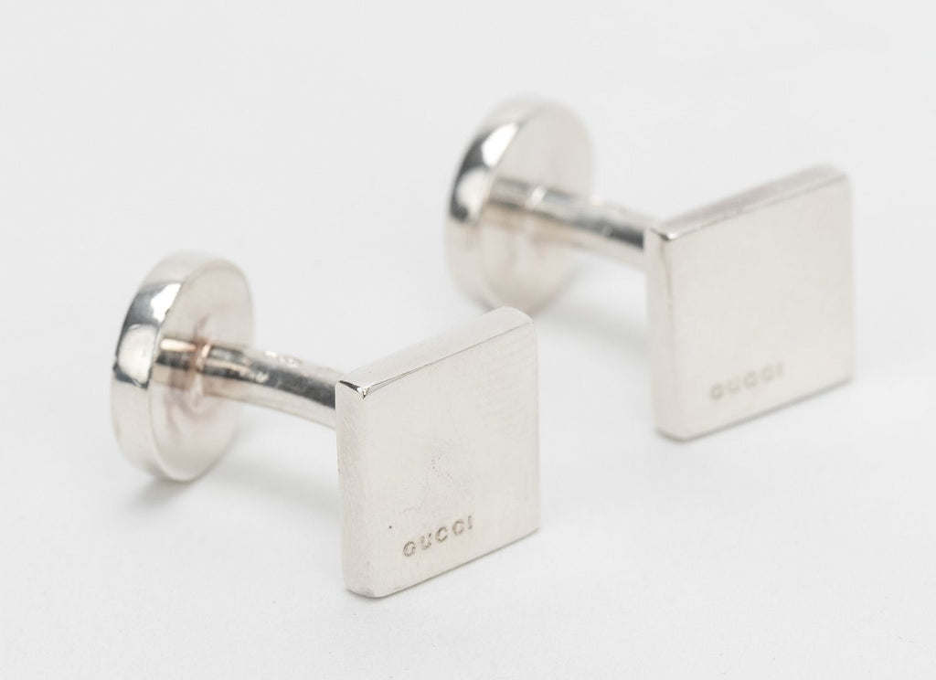 Gucci Sterling Silver Square Cufflinks