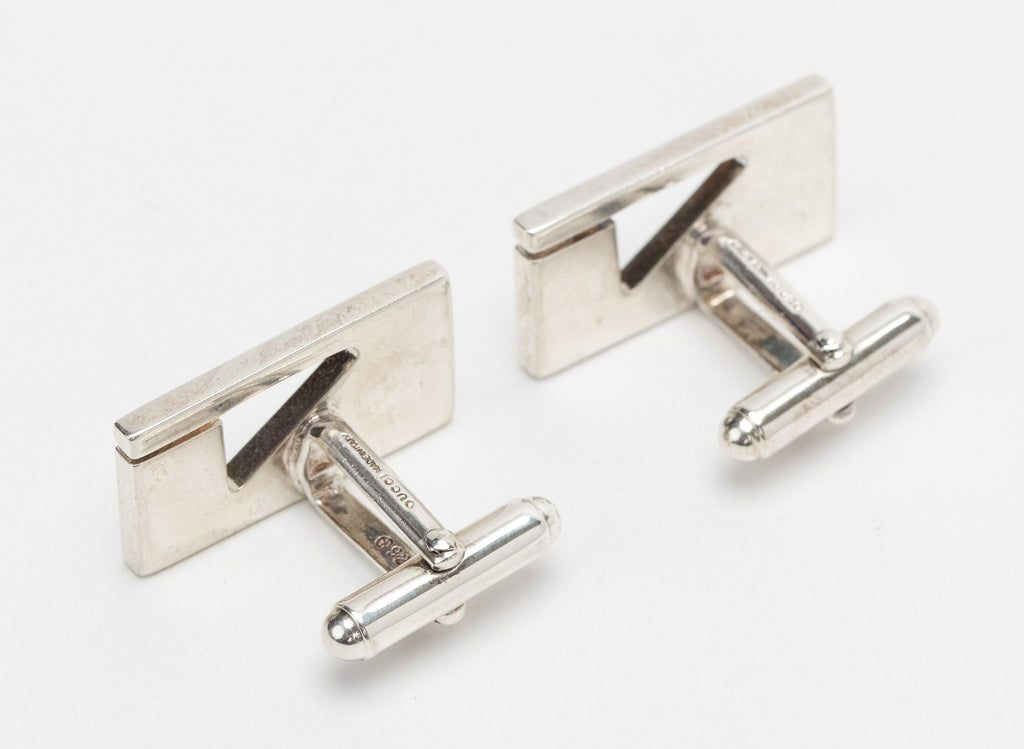 Gucci Logo Cufflinks Sterling Silver