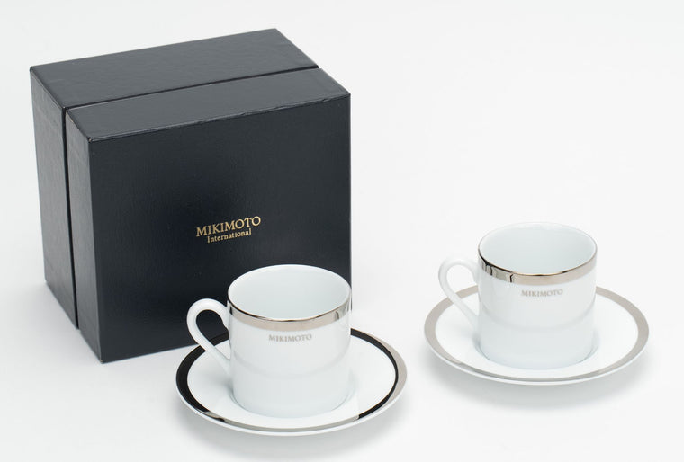 Mikimoto White Platinum Espresso Cups