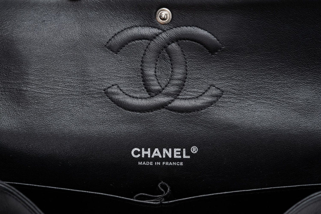 Chanel Black Patent Double Flap 10"