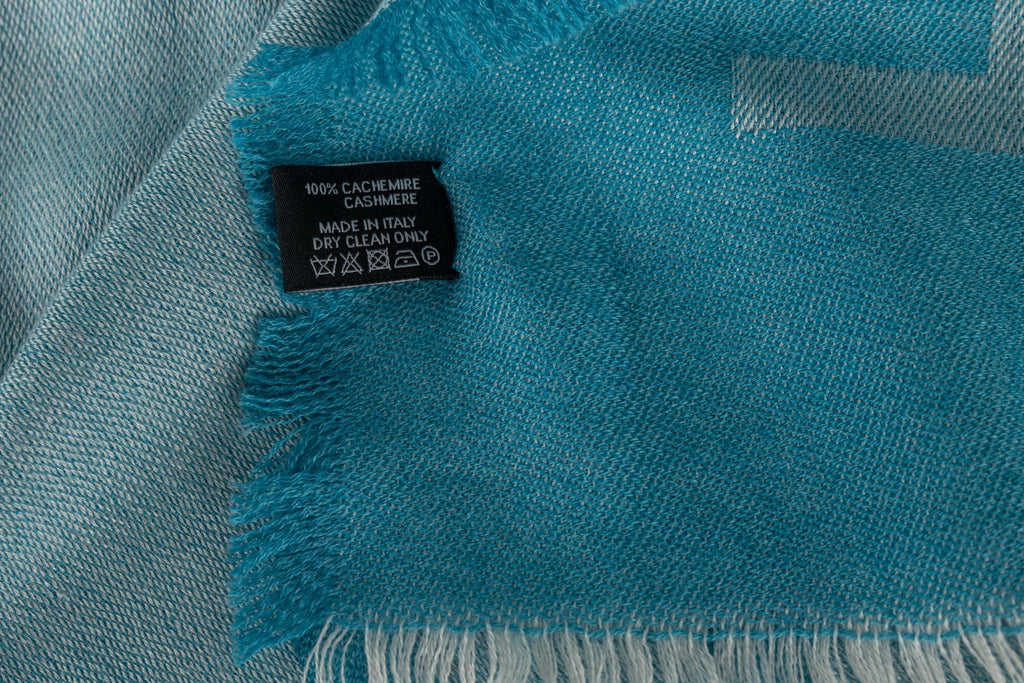 Chanel New Cashmere Shawl in Turquoise