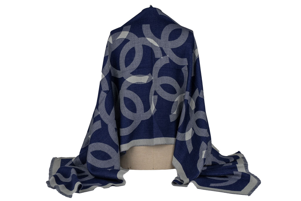 Chanel New Cashmere Shawl Navy